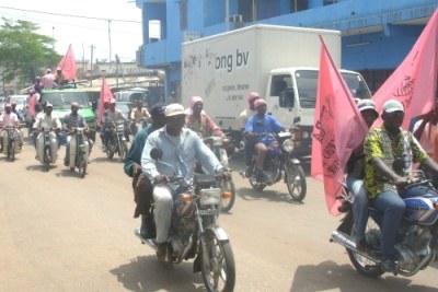 Opposition supporters campaigning in Lome during the 2007 legislative elections.