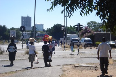 Bulawayo women transporting goods to their markets downtown (file photo).