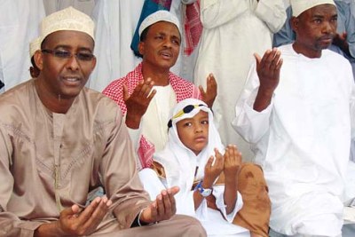 Muslims in Mombasa say prayers for Eid.