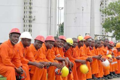 Oil workers in Nigeria.
