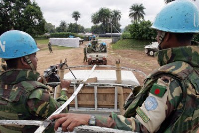 UNOCI Peacekeepers Patrol in Deukoue, Côte d'Ivoire.