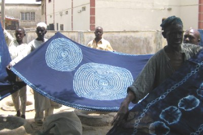 Indigo-dyed Nigerian textiles.