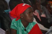 A southern Sudanese girl attends a service at Nairobi Baptist...