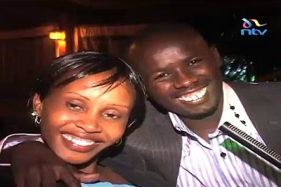 Olympic champion Samuel Wanjiru and his wife Triza Njeri on Valentine's Day - just months before his death.