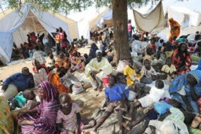 Thousands of people displaced by conflict in Kadugli, the capital of Southern Kordofan State, have sought refuge outside the town.