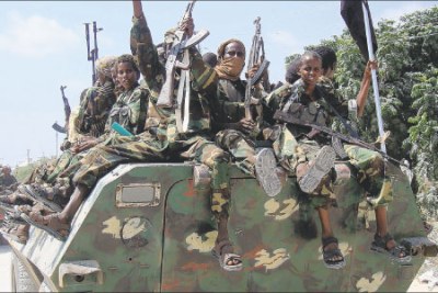 Members of the Al Shabaab Islamist rebel group in Mogadishu (file photo).