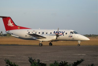 Embraer 120 marked ZS-AAG, operated by Moçambique airlines.