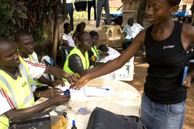A polling station during the 2008 elections.
