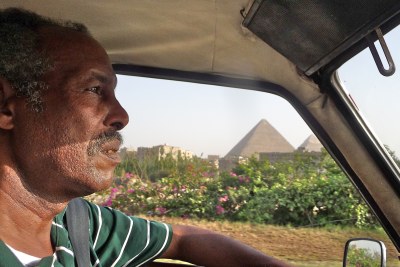 The pyramids of Giza seen from a taxi in Cairo, Egypt (file photo).