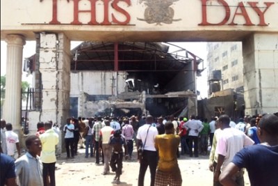 April 26 2012 explosions at ThisDay offices in Abuja and Kaduna.