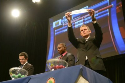 Officials make the Afcon 2013 preliminary draw.