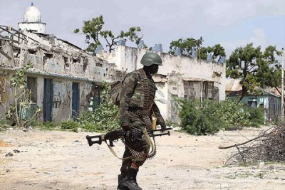 One of the Uganda People's Defence Force soldiers attached to the African Union Mission in Somalia (file photo).