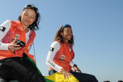 Syndiely Wade et sa copilote, la vietnamienne Florence Pham, de l'équipage 188 ont remporté la 23ème édition du Rallye Aïcha des Gazelles Maroc 2013
