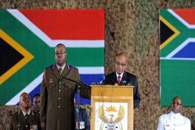 President Jacob Zuma passing a message of condolence to the families of the soldiers who were killeds.
