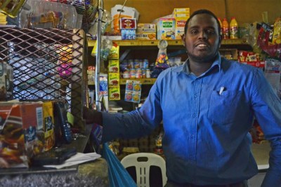 Somali shop owner Abdullahi Wehliye’s shop in Philippi Cape Town