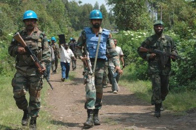 Une patrouille conjointe de la MONUSCO et des FARDC dans le Nord Kivu, en République démocratique du Congo (RDC)