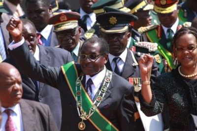 President Robert Mugabe at Heroes day celebrations.