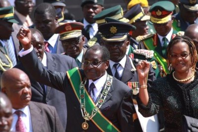 President Robert Mugabe at Heroes day celebrations.