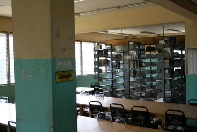 Stacks at University of Liberia library.