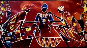 Painting by Liberian artist Tubman Tweh.
