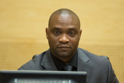 Germain Katanga at the hearing held on May 23, 2014, at the seat of the International Criminal Court in The Hague, Netherlands.
