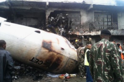 The cargo plane that crashed into a commercial building in Utawala Embakasi in Nairobi at 4am shortly after taking off from the Jomo Kenya International Airport.