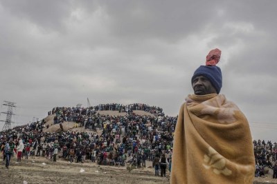 Thousands gather for the second anniversary commemoration of the Marikana massacre (file photo).