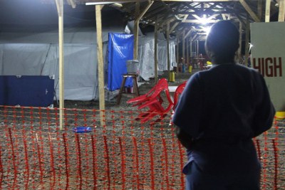 An IFRC Ebola treatment centre in Sierra Leone. The country continues to report dozens of new cases.