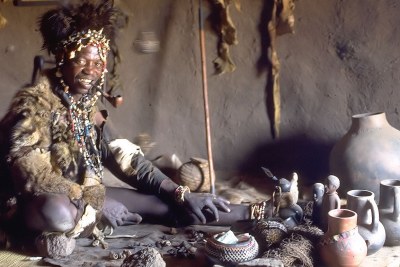 Witch doctor in Zimbabwe (file photo).