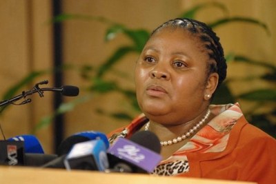 Minister of Defence and Military Veterans, Nosiviwe Mapisa-Nqakula: Details of the attack were not immediately available, however Dlamini said Chumani Nqakula was stabbed in the upper body (file photo).