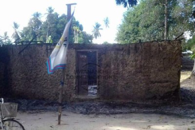 The Wangwi constituency CFU Office in Pemba, reduced to a shell after being torched on March 7.