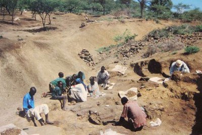 A past picture taken during the discovery of Orrorin Tugenensis fossils in Orrorin, Baringo County in 2000.