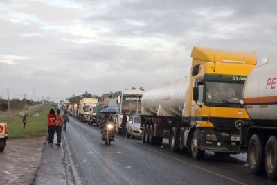 Trucks along the Mombasa-Nairobi highway (file photo)