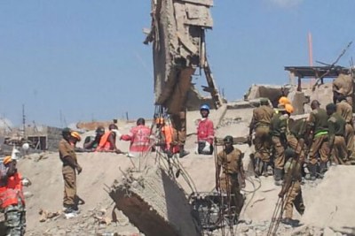 Collapsed building in Huruma  (file photo)