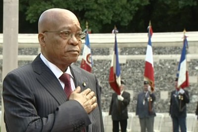 Le président Jacob Zuma au Centenaire de la bataille de Somme.