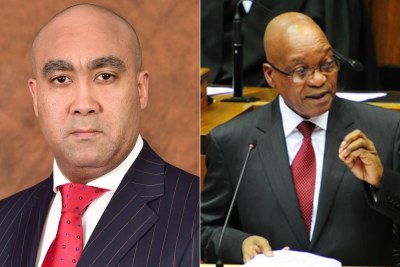 Left: National Prosecuting Authority head Shaun Abrahams. Right: President Jacob Zuma.