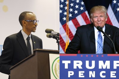 Rwandan President Paul Kagame and U.S. President-Elect Donald Trump.