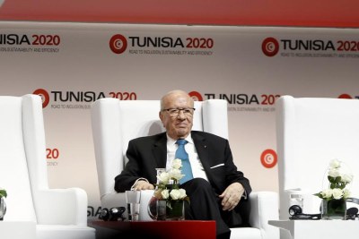 Béji Caïd Essebsi à l'ouverture de Tunisia 2020 le 29 novembre 2016.