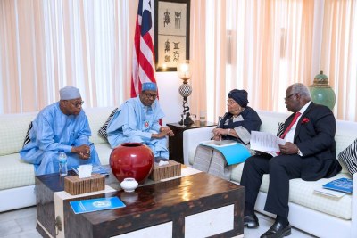 Buhari, Mahama, Sirleaf meet Gambia’s Jammeh.