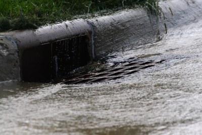 Rain runs into the stormwater system.