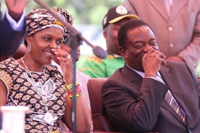 First Lady Grace Mugabe and Vice President Emmerson Mnangagwa (file photo).