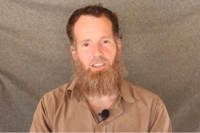 Screenshot of a video released in December 2015 delivering proof of life for South African citizen Stephen McGowan. McGowan was abducted by al-Qaeda operatives in Mali during November 2011.