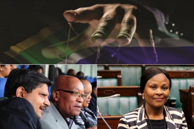 Top: Title image of former public protector Thuli Madonsela's 