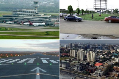 Murtala Muhammed Airport, airport approach road earmarked for repair and view of Lagos State.