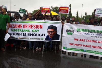 Resume or Resign Protesters take to the streets in Nigeria (file photo).
