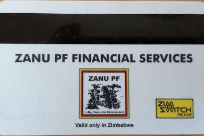 Zanu-PF party card.