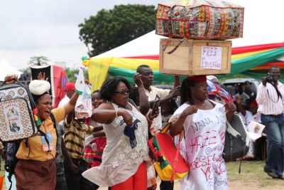 Ghanaians celebrate free schooling at the senior high school level.