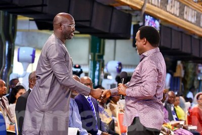 Football legend George Weah and The Synagogue Church Of All Nations, SCOAN, led by T.B. Joshua.