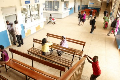 Patients in the out-patient wing at Naguru Friendship Hospital wait
 for health workers.