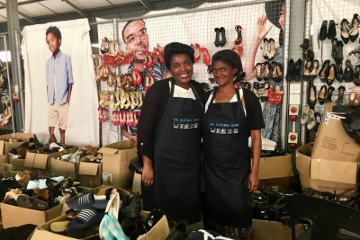 Two participants in The Clothing Bank's business training scheme, pictured at the organisation's Johannesburg branch, Nov. 15 2017.